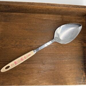 Vintage ANDROCK Serving Utensil Spoon Pretty Tulip Flower Design Stainless USA